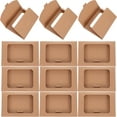 thumbnail image 1 of 50 cajas de papel kraft con ventana transparente para tarjetas de felicitación, sobres, cajas rectangulares de papel kraft marrón para postales, correo, facturas, invitaciones, 1 of 7