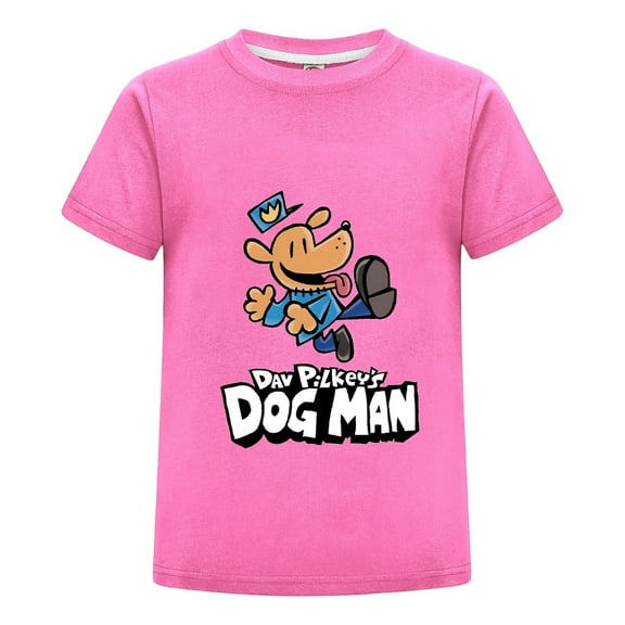 Dog Man Jumping Pose Kids Boys Girls T-Shirt – Playful Action Comic Tee Top for Young fans