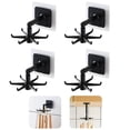 thumbnail image 1 of Gancho Plegable Giratorio Multiusos Negro con 6 Soportes Autoadhesivos para Cocina, 1 of 9