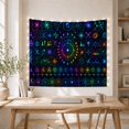 thumbnail image 5 of Rainbow Orbital Target in a Symmetrical Science Grid, Dramatic Digital Art for Science Lovers, STEM Wall Art, Graduation Gift, Tapestry Wall Hanging for Study Room and Dorm, 5 of 7