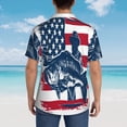 thumbnail image 4 of Fotbe fisherman fishing with USA flag Pattern Hawaiian Shirt for Men Unisex Summer Beach Casual Short Sleeve Cotton Linen Button Down Shirts,XX-Large, 4 of 7