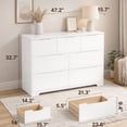 thumbnail image 4 of 7-Drawer Dresser, 48" Handle-Free Modern Storage Chest - Engineered Wood Dresser for Bedroom, Living Room, Nursery & Entryway, White, 4 of 7