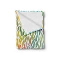 thumbnail image 2 of Leaves Soft Flannel Fleece Throw Blanket, Funky Floral Pattern in the Colors of All Seasons Refreshing Environment Ecology, Cozy Plush for Indoor and Outdoor Use, 60" x 80", Multicolor, by Ambesonne, 2 of 5