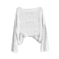 thumbnail image 4 of Gsakboxl Sweaters for Women Solid Boat Neck Long Sleeve Loose Knit Pullover Sweater, Soft Basic Casual Fall Travel Top, 4 of 4
