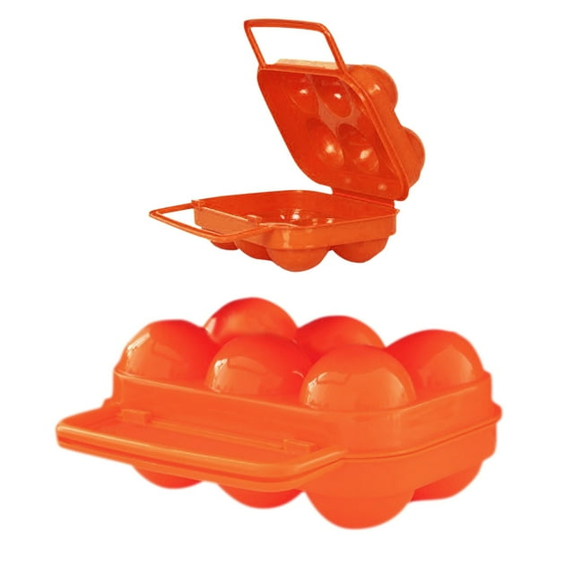 Bovemsi Pantry Organization and Storage 2PCS Portable 6 Eggs Plastic Container Holder Folding Storage Box Eggs