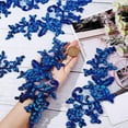 thumbnail image 3 of 4PCS Sequin Embroidered Lace Patches Leaf Flowers Lace Applique Sewing Floral Fabric Craft Decoration Patches for DIY Clothes Dress Pants Sewing Wedding (Dark Blue) colorful, 3 of 9