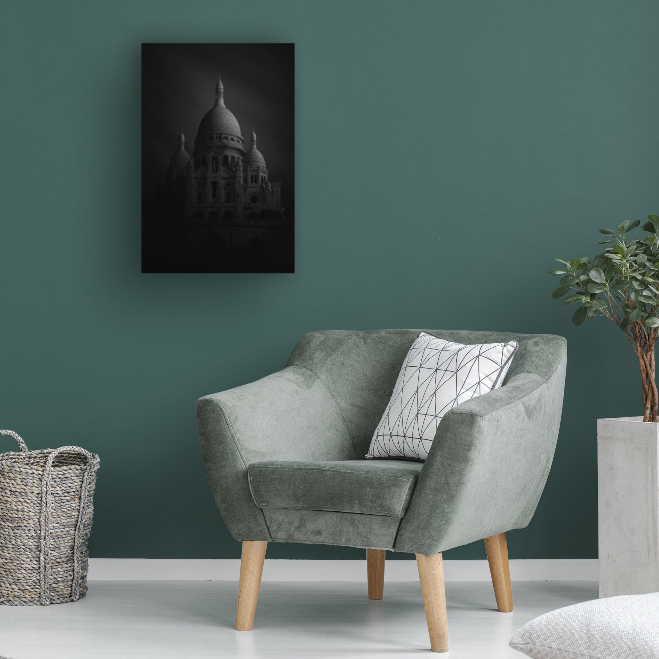 Canvas Wall Art - Sebastien DEL GROSSO 'Basilique Du Sacre Coeur' Wall Art for Living Room, Bedroom, or Office D?cor by Trademark Fine Art - 16 x 24 Inches