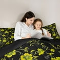 thumbnail image 5 of Homewish Chic Yellow Flowers 3-Piece Full Size Comforter Sets for Teens Girls Boys,Exotic Style Bedding Comforter Set,Floral Blossom Lightweight Bedding Sets,Ultra Soft Home Decor,Reversible, 5 of 8