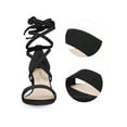 thumbnail image 6 of BLISSFUL STEP Women's Shoes Lace-Up Chunky Heel Open Toe Cross Strap Sandals Black 7.5, 6 of 8