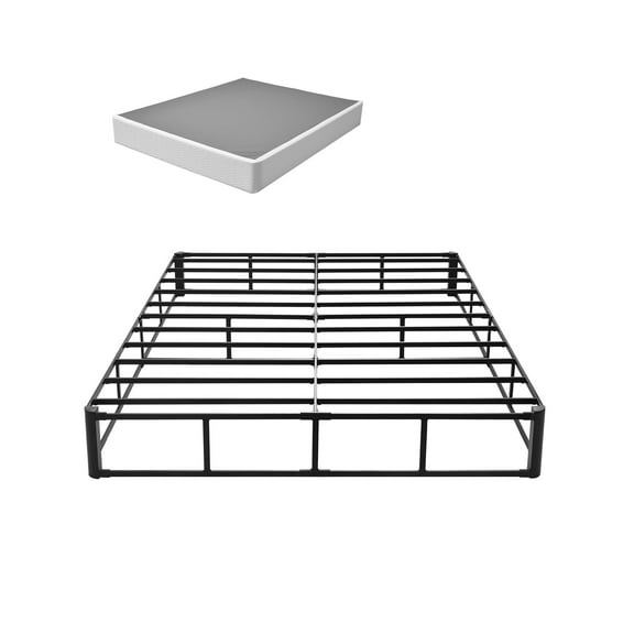 VEVOR Box Spring, Queen Size Bed Frame with Washable Fabric Cloth, Heavy Duty Metal Frame for Queen Bed, 9 in Mattress Foundation, 3500 lbs Max Weight Capacity, Easy Assembly