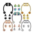 thumbnail image 2 of s magnéticos para la nariz del tabique, acero inoxidable falso tabique de Xiangbala 5 Mix Hugo anillos de joyería en la nariz, 2 of 8