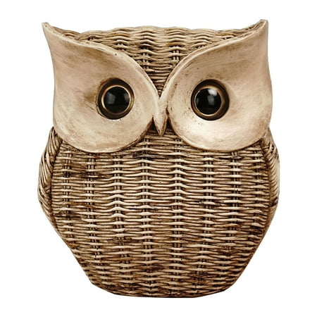 

Rattan Owl Statue Decoration Lovely Owl Shaped Adornment for Desktop Cabinet