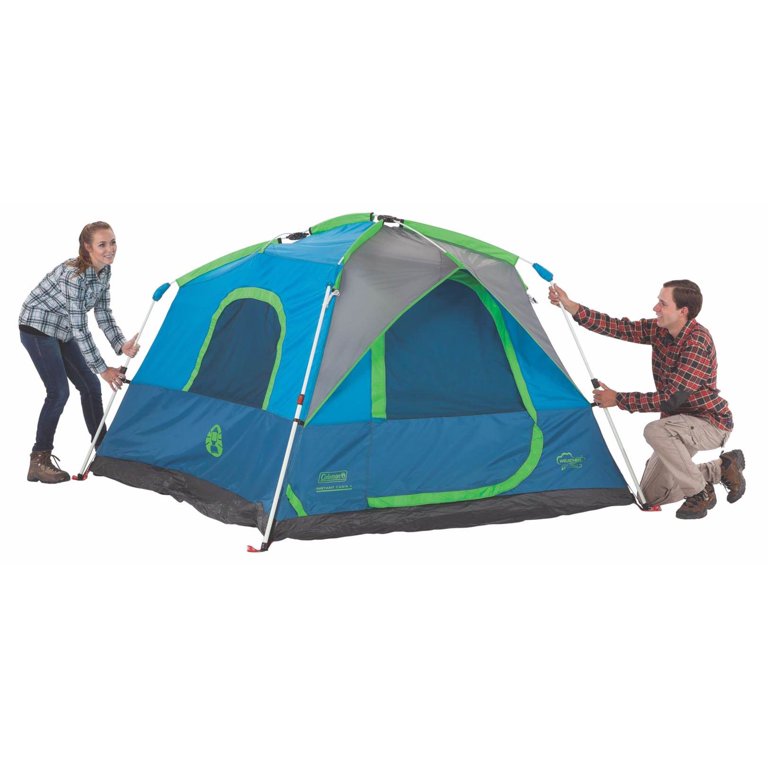 Coleman 4 Person 8' x 7' Family Camping Instant Cabin Tent, 1 Room