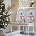 thumbnail image 3 of Christmas Snowman Chair Covers Set of 4 Winter Forster Squirrels Xmas Bird Snowfall Chair Back Covers Stretch Removable Washable Slipcovers Protector for Dining Room Kitchen Party Decor, 3 of 5