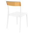 thumbnail image 2 of Siesta ISP091-WHI-TAMB Flash Chaise de Salle à Manger Blanc Transparent Ambre - Ensemble de 2, 2 of 10