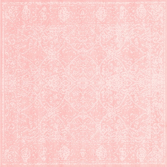 Ahgly Company Indoor Square Abstract Red Contemporary Area Rugs, 3' Square