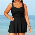 thumbnail image 2 of Krdevn Women's Plus Size Two Piece Tankini Set Comfortable Top With Swim Shorts Modest Tummy Control Swimsuit,3XL, 2 of 5