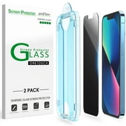 (2 Pack) amFilm iPhone 14, iPhone 13, & iPhone 13 Pro Privacy Glass Screen Protector (6.1")