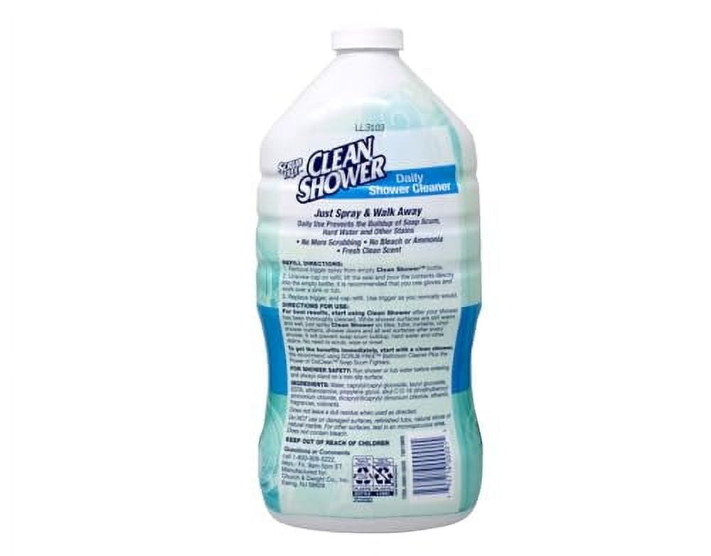 Clean Shower Daily Shower Cleaner Value Size Refill, Fresh Clean Scent, Prevents Soap Scum and Mildew Stains, 60 fl oz (Pack of 2)
