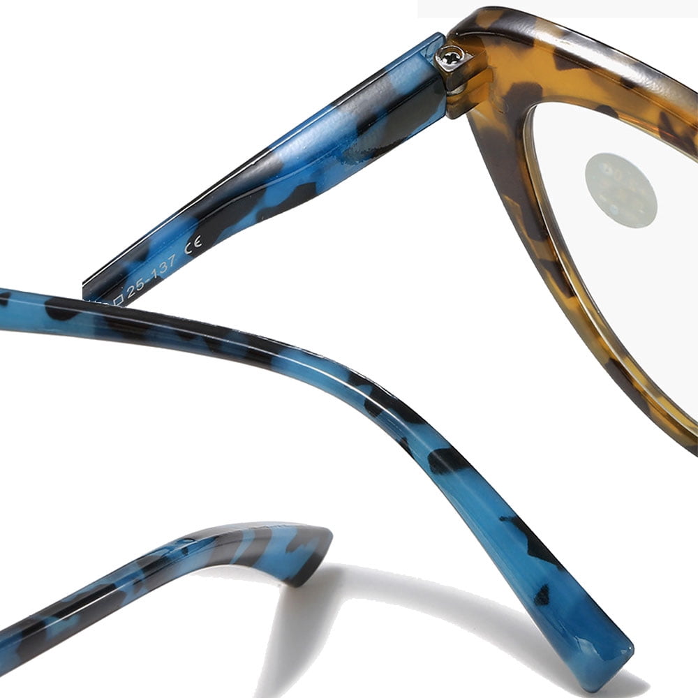 5 Pairs of Women Retro Cat Eye Reading Glasses 1.00 Ladies Anti Blue Light Spring Hinge Tortoiseshell Readers +1.0