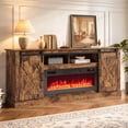 thumbnail image 6 of Ktaxon 70" Farmhouse TV Stand with 36" Fireplace Heater, Mid-Century Wood Entertainment Center with Electric Fireplace Mantel for up to 80" TVs, Rustic Brown, 6 of 8
