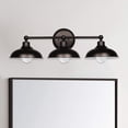 thumbnail image 5 of Lucere 3-Light Industrial Bathroom Vanity Light, Industrial Wall Sconce Bathroom Lighting, Oil Rubbed Bronze Finish with Frosted Glass Shade, Indoor Wall Lamp with Black Metal Shade, 5 of 7