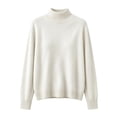 thumbnail image 4 of CBASIHI Womens Sweater Size S-2XL, Knitted Long Sleeve Casual Mock Neck Fall Sweater for Women White, 4 of 7