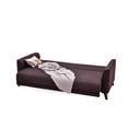 thumbnail image 5 of Enza Home Alto 3-Seater Fabric & Wood Sofa Bed in Purple/Brown, 5 of 8