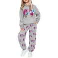 thumbnail image 4 of 67 Six Seven Letter Outfits Set For Kids Outfits Set Casual Kids Graphic Hoodie And Joggers Pullover Tracksuit With Pockets For Girls And Boys Outfit Light Gray 120(4-5 Years), 4 of 8