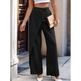 thumbnail image 6 of Women'S Elegant Wrap Front High Waisted Wide Leg Pants Suit Pants Trousers, 6 of 9