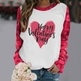 thumbnail image 2 of Pompotops T-Shirts de la Saint-Valentin pour Femmes Chandails en Molleton Graphiques Col Rond Cœur Amour Chandail Décontracté Manches Longues Cadeau Hauts Blouse, 2 of 6