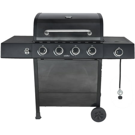 Grill Side Burner - RevoAce 4-Burner Gas Grill with Side Burner, Pewter
