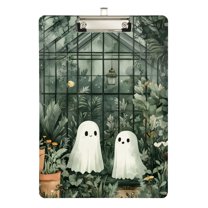 FORMRS Acrylic Clipboard with Low Profile Clip Standard A4 Letter Size, 12.5" x 9", Cute Ghosts Playing