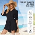 thumbnail image 4 of liyiyiyia Womens Swimsuit Cover Up Shirt for Summer Blouse Beachwear Beach Bathing Suit Black, 4 of 8