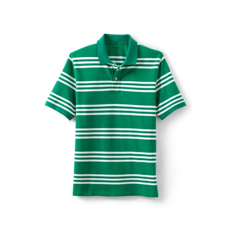 Lands' End Men's Short Sleeve Mesh Stripe Polo Shirt