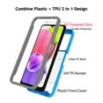 thumbnail image 4 of Sturdy Clear Case for Samsung Galaxy A02S 5G / Galaxy A03S 5G, Tekcoo Full Body Heavy Duty Protection Tempered Glass Screen Protector Shockproof Rugged Case Cover -Black, 4 of 11