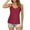 Burgundy, variant on Wyobmus Womens Tank Tops V Neck Spaghetti Strap Lace Trim Cute Cami Top Sleeveless Blouses Loose Fit Eyelet Tops S-2X Burgundy