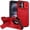 Red, variant on for iPhone 16 Case with Camera Sliding Cover & Adjustable Kickstand, Magnetic Wireless Charging Rugged Shockproof Bumper Cases Heavy-Duty Magnetic Protective Phone Cover, Black