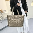 thumbnail image 5 of Latrodar Women's Tote Bag Large Shoulder Bag,Tote Padded Winter Handbag Space Tote Bag Feather Shoulder Bag Shopping Brown Durable, 5 of 5