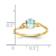 thumbnail image 2 of 14K Yellow Gold Ring Band Birthstone (03) March Aquamarine Oval Blue, 2 of 2