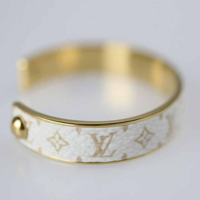 Louis Vuitton Nanogram Cuff Two Tone Bracelet M For Sale at 1stDibs