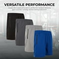 thumbnail image 7 of Essential Elements Mens Modern Fit Active Shorts with Zipper Pockets - 4 Pack, Moisture-Wicking, Quick-Dry Running Shorts, 7 of 7