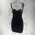 thumbnail image 4 of Ladies Sexy Bodycon Dress Corset Ruched Sling Mini Dress Women Evening Night Club Clothing, 4 of 4
