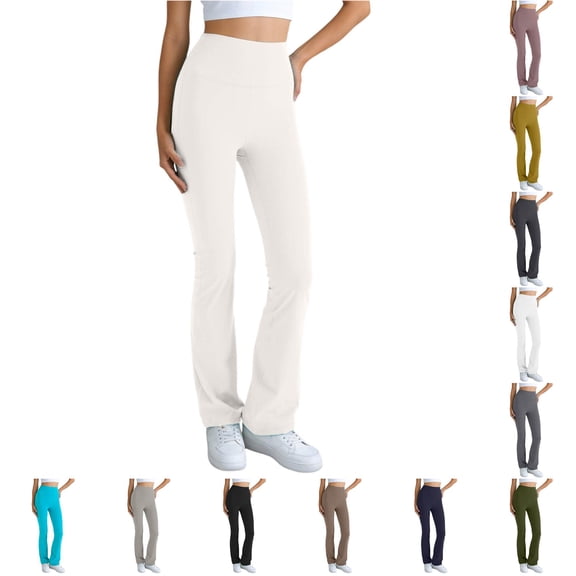 DHFJKG High Waisted Flare Yoga Pants Women Bootcut Leggings Stretchy Soft Workout Athletic Gym Pants