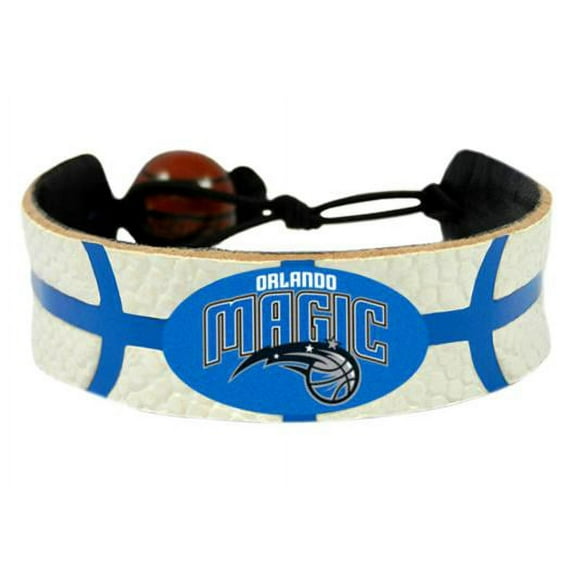 Orlando Basketball Magic White Team Color Basketball Leather Bracelet