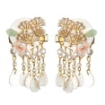 thumbnail image 1 of Pinza de Pelo de Flores Horquilla de Cabello con Cuentas Borlas de Perlas de dorado Yuyangstore Pinzas de pelo chinas para mujeres, 1 of 8