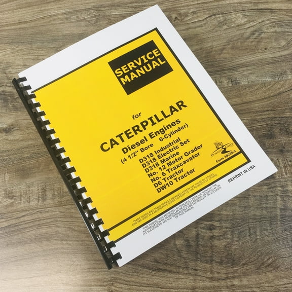 ENGINE SERVICE MANUAL for CATERPILLAR D318 D318E ELECTRIC GENERATOR 6 CYLINDER