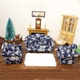 thumbnail image 6 of Dollhouse Couch with Pillow 1 12 Scale Miniature Sofa Arm Chair Living Room Furniture Wooden Fabric Frame Single Reading Chair Artificial House Room Scene Decoration (Blue), 6 of 6