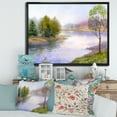 thumbnail image 2 of Designart 'Trees On The Bank Of River' Lake House Framed Canvas Wall Art Print, 2 of 5