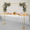 thumbnail image 5 of Metal Wedding Stand, 7.87ft Metal Wedding Backdrop Stand, Square Gold Wedding Arch Stand, 5 of 19
